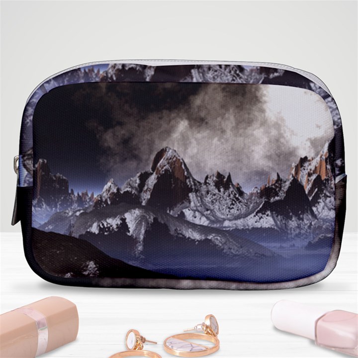 Mountains Moon Earth Space Make Up Pouch (Small)