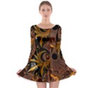 Fractal Brown Golden Intensive Long Sleeve Skater Dress View1