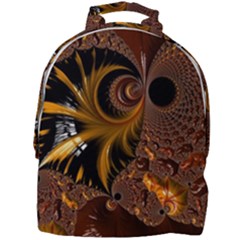 Fractal Brown Golden Intensive Mini Full Print Backpack by Pakrebo