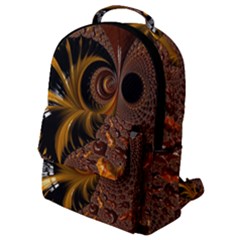 Fractal Brown Golden Intensive Flap Pocket Backpack (small) by Pakrebo