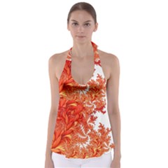 Flora Flowers Background Leaf Babydoll Tankini Top by Pakrebo