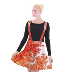 Flora Flowers Background Leaf Suspender Skater Skirt