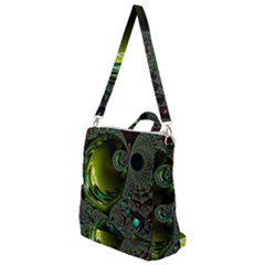 Fractal Intensive Green Olive Crossbody Backpack