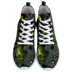 Fractal Intensive Green Olive Men s Lightweight High Top Sneakers by Pakrebo