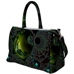 Fractal Intensive Green Olive Duffel Travel Bag by Pakrebo