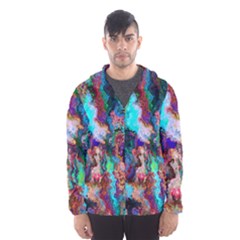 Seamless Abstract Colorful Tile Hooded Windbreaker (men) by Pakrebo