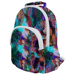 Seamless Abstract Colorful Tile Rounded Multi Pocket Backpack