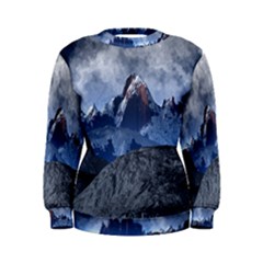 Mountains Moon Earth Space Women s Sweatshirt by Pakrebo