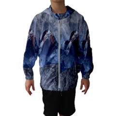 Mountains Moon Earth Space Hooded Windbreaker (kids) by Pakrebo