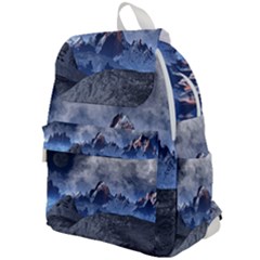 Mountains Moon Earth Space Top Flap Backpack