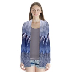 Mountains Moon Earth Space Drape Collar Cardigan by Pakrebo