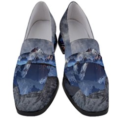 Mountains Moon Earth Space Women s Chunky Heel Loafers