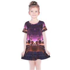 Fractal Mandelbulb 3d Kids  Simple Cotton Dress by Pakrebo