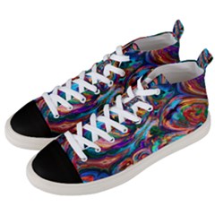 Seamless Abstract Colorful Tile Men s Mid-top Canvas Sneakers by Pakrebo