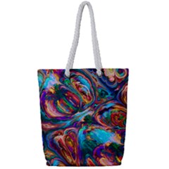 Seamless Abstract Colorful Tile Full Print Rope Handle Tote (small) by Pakrebo