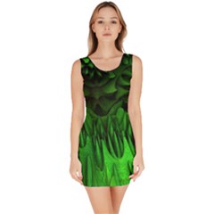 Fractal Rendering Background Green Bodycon Dress by Pakrebo