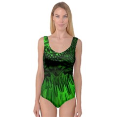 Fractal Rendering Background Green Princess Tank Leotard  by Pakrebo