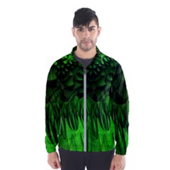 Fractal Rendering Background Green Windbreaker (men) by Pakrebo