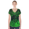 Fractal Rendering Background Green Short Sleeve Front Detail Top View1