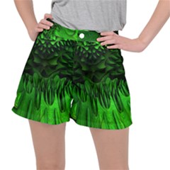 Fractal Rendering Background Green Stretch Ripstop Shorts