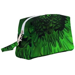 Fractal Rendering Background Green Wristlet Pouch Bag (large)