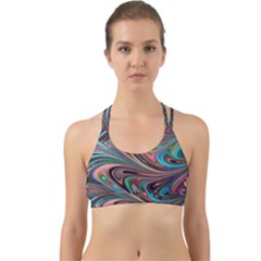 Seamless Abstract Marble Colorful Back Web Sports Bra by Pakrebo