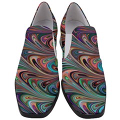 Seamless Abstract Marble Colorful Slip On Heel Loafers by Pakrebo