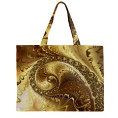 Fractal Golden Background Aesthetic Zipper Mini Tote Bag by Pakrebo