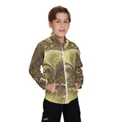 Fractal Golden Background Aesthetic Windbreaker (kids) by Pakrebo