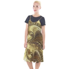 Fractal Golden Background Aesthetic Camis Fishtail Dress