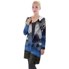 Mountains Moon Earth Space Hooded Pocket Cardigan by Pakrebo