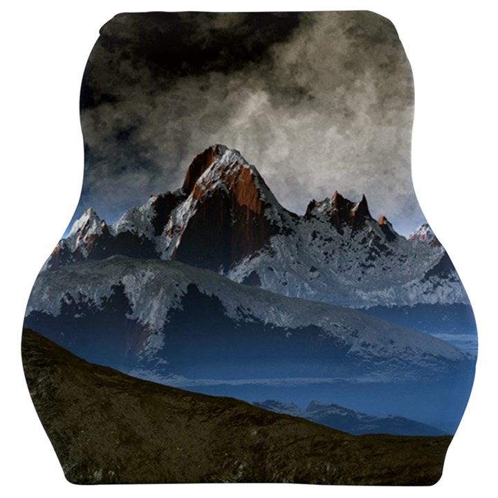 Mountains Moon Earth Space Car Seat Velour Cushion 