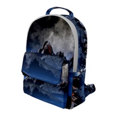 Mountains Moon Earth Space Flap Pocket Backpack (large) by Pakrebo