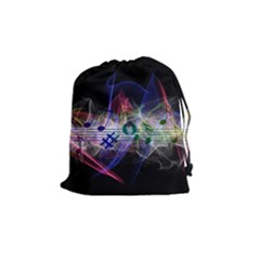 Brush Particles Music Clef Wave Drawstring Pouch (medium) by Pakrebo