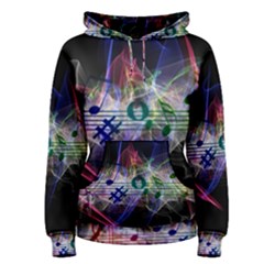 Brush Particles Music Clef Wave Women s Pullover Hoodie by Pakrebo