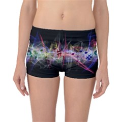 Brush Particles Music Clef Wave Boyleg Bikini Bottoms by Pakrebo