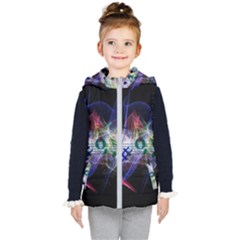 Brush Particles Music Clef Wave Kids  Hooded Puffer Vest by Pakrebo