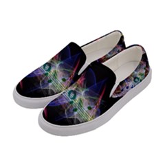 Brush Particles Music Clef Wave Women s Canvas Slip Ons by Pakrebo