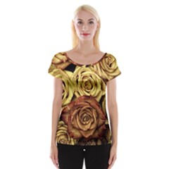 Roses Flowers Love Red Plant Cap Sleeve Top by Pakrebo