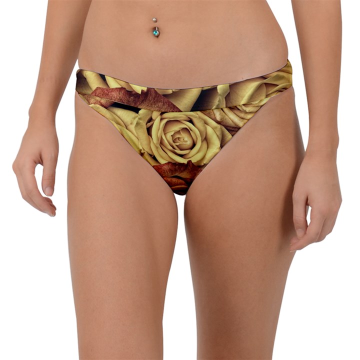 Roses Flowers Love Red Plant Band Bikini Bottom