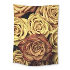 Roses Flowers Love Red Plant Medium Tapestry by Pakrebo