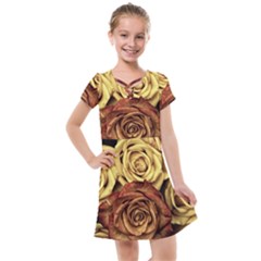 Roses Flowers Love Red Plant Kids  Cross Web Dress by Pakrebo