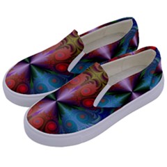 Fractal Fractal Background Design Kids  Canvas Slip Ons by Pakrebo