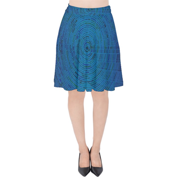 Big Data Information Data Velvet High Waist Skirt