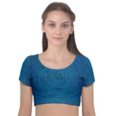 Big Data Information Data Velvet Short Sleeve Crop Top  by Pakrebo