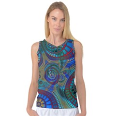 Fractal Abstract Line Wave Design Women s Basketball Tank Top by Pakrebo