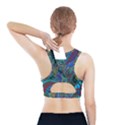 Fractal Abstract Line Wave Design Sports Bra With Pocket View2