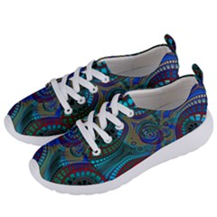 Fractal Abstract Line Wave Design Women s Lightweight Sports Shoes by Pakrebo