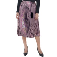 Fractal Tender Rose Cream Classic Velour Midi Skirt 