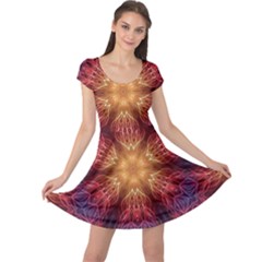 Fractal Abstract Artistic Cap Sleeve Dress by Pakrebo